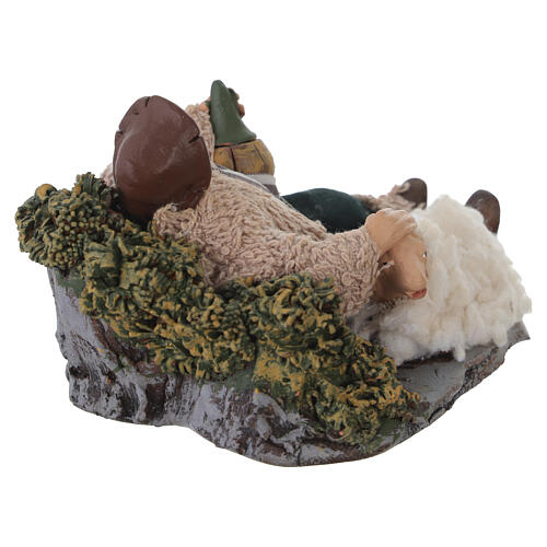 Benino, o pastor adormecido em terracota para presépio napolitano 12 cm 5