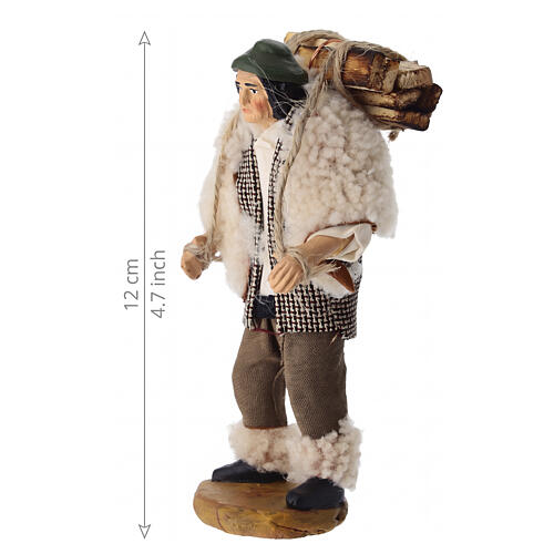 Pastore con legna presepe napoletano 12 cm in terracotta 2