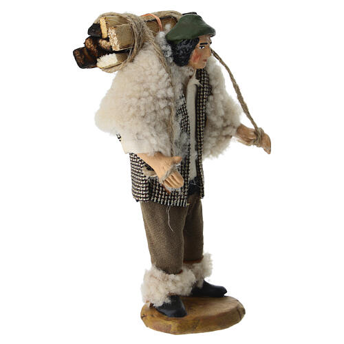 Pastore con legna presepe napoletano 12 cm in terracotta 3