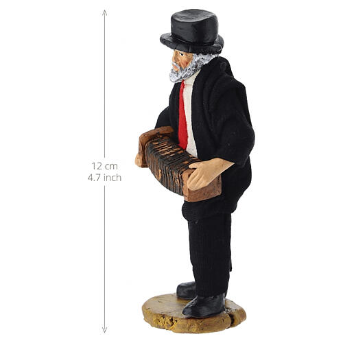 Musicista con fisarmonica presepe napoletano in terracotta 12 cm 2