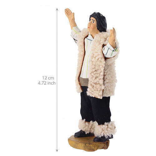 Astonished shepherd, terracotta, 12 cm Neapolitan Nativity Scene 2