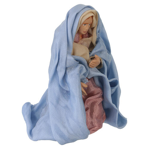 Madonna inginocchiata terracotta presepe napoletano 8-10 cm 3