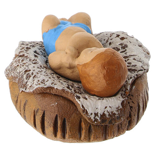 Enfant Jésus dans un berceau en terre cuite crèche napolitaine 8 cm 5