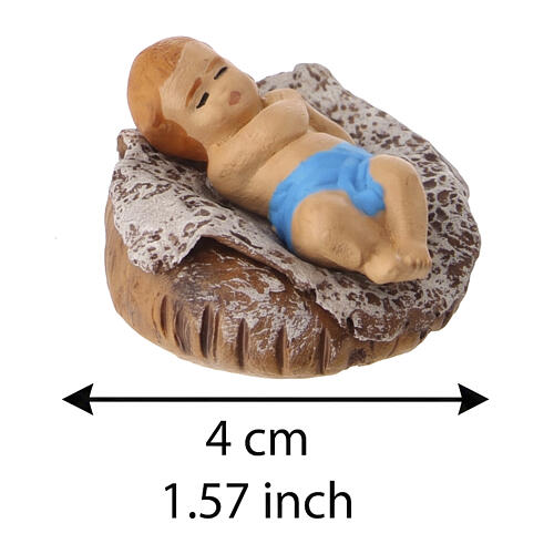 Menino Jesus com berço em terracota para presépio napolitano 8 cm 2