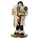 Musician shepherd with oboe, terracotta, 8 cm Neapolitan Nativity Scene s1