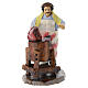 Boucher avec banc pour crèche napolitaine 8 cm en terre cuite s1