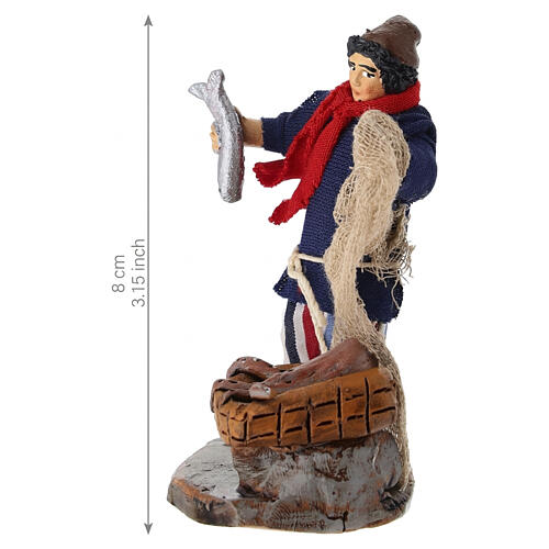 Pêcheur pour crèche napolitaine 12 cm terre cuite 2