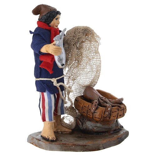 Pêcheur pour crèche napolitaine 12 cm terre cuite 3