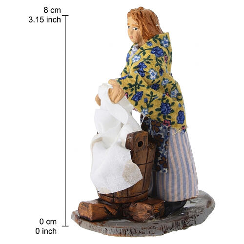 Washerwoman for 8 cm Neapolitan Nativity Scene, terracotta 2