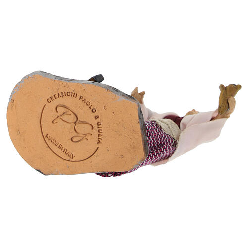 Vendedora de castanhas em terracota para presépio napolitano 8 cm 5