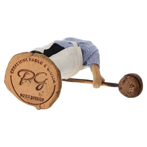 Pizzaiolo presepe napoletano 8 cm in terracotta 5