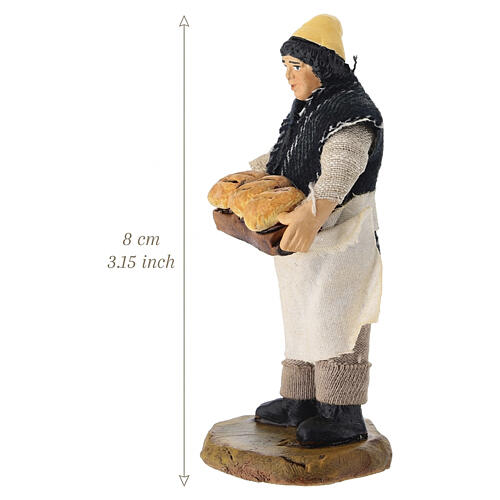 Panettiere presepe napoletano 8 cm in terracotta 2