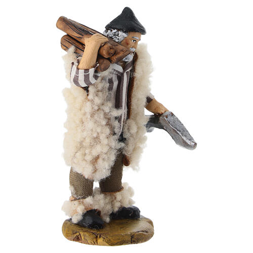 Pastore con legna in terracotta presepe napoletano 8 cm 3