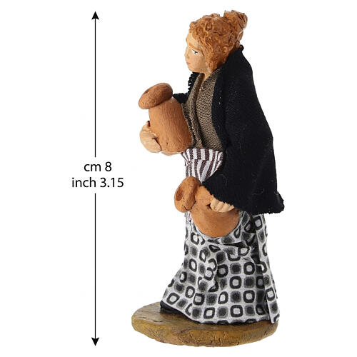 Pastorella con anfore presepe napoletano 8 cm in terracotta 2