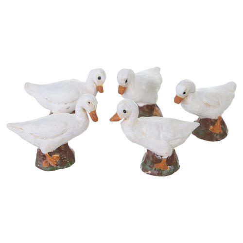 Set of 10 terracotta geese and hens for 10-12 cm Neapolitan Nativity Scene 3