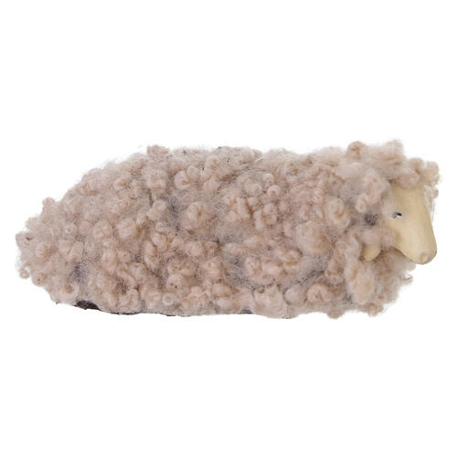 Set of 2 lying sheep in terracotta for 10-12 cm Neapolitan Nativity Scene 4
