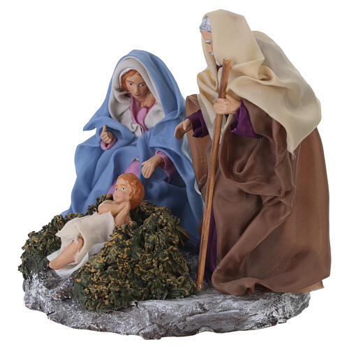 Natività con base 15x15x10 cm terracotta presepe Napoli 12 cm 2