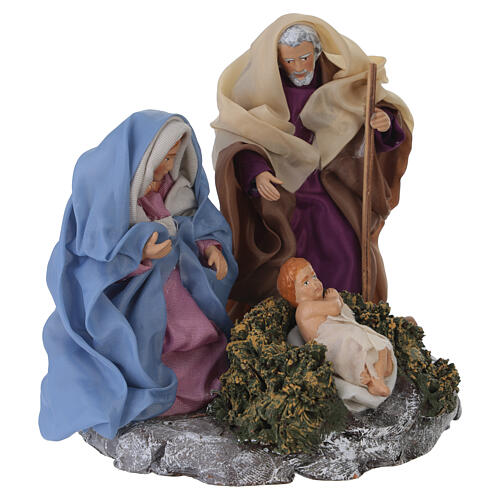 Natività con base 15x15x10 cm terracotta presepe Napoli 12 cm 3
