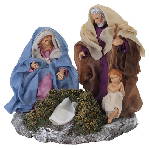 Natività con base 15x15x10 cm terracotta presepe Napoli 12 cm 4