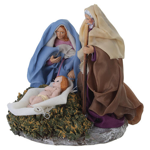 Natività 10x10x10 cm con base terracotta presepe Napoli 8 cm 2