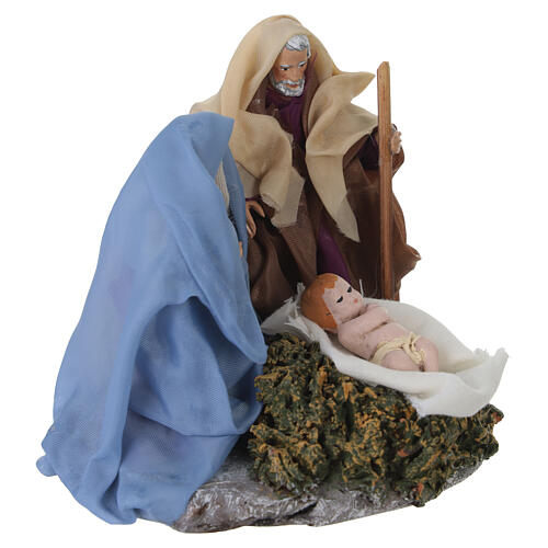 Natività 10x10x10 cm con base terracotta presepe Napoli 8 cm 3