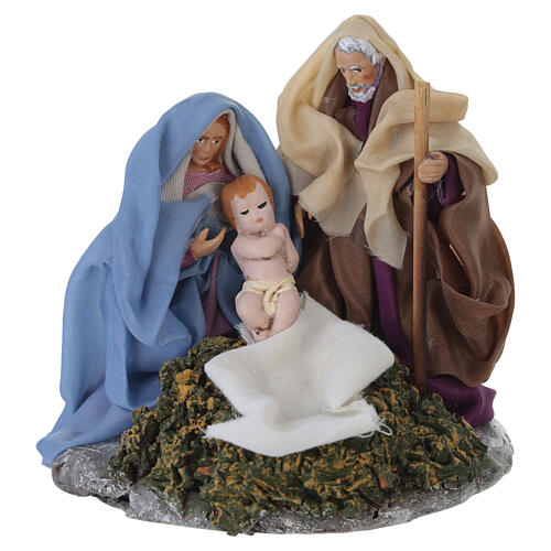 Natività 10x10x10 cm con base terracotta presepe Napoli 8 cm 4