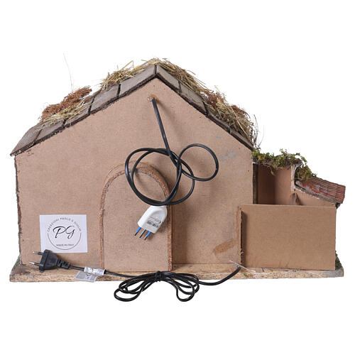 Capanna illuminata 35x55x30 cm con fontana VERA presepe napoletano 12 cm 7