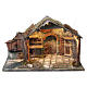 Capanna illuminata 35x55x30 cm con fontana VERA presepe napoletano 12 cm s1