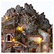 Borgo 70x65x40 cm illuminato mulino in movimento presepe 8-10 cm s4