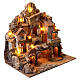 Village illuminé 45x50x30 cm avec fontaine fonctionnelle pour crèche napolitaine 6 cm s6