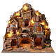 Borgo illuminato 45x50x30 cm con fontana funzionante presepe napoletano 6 cm s1