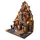 Village illuminé 70x55x35 cm avec four à effet flamme crèche napolitaine 12 cm s8