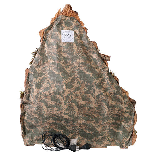 Aldeia iluminada 70x55x35 cm com forno com efeito de chama presépio napolitano 12 cm 11