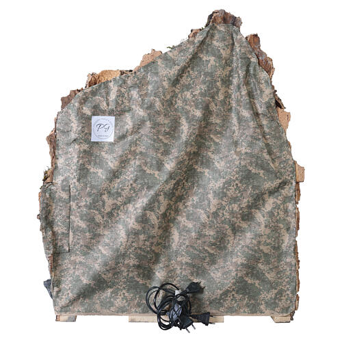 Borgo illuminato 85x65x45 cm fontana funzionante e forno presepe Napoli 10-12 cm 11