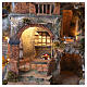 Borgo illuminato 85x65x45 cm fontana funzionante e forno presepe Napoli 10-12 cm s3