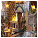 Borgo illuminato 85x65x45 cm fontana funzionante e forno presepe Napoli 10-12 cm s9