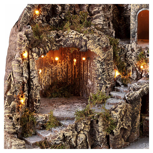 Neapolitan Nativity Setting with Illuminated Fountain 55x55x45 cm for 8 cm Figurines 6