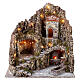 Neapolitan Nativity Setting with Illuminated Fountain 55x55x45 cm for 8 cm Figurines s1