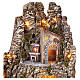 Illuminated Nativity Village with Staircase 50x60x35 cm, Neapolitan nativity for 8 cm figures s4