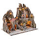 Illuminated Nativity Village with Staircase 50x60x35 cm, Neapolitan nativity for 8 cm figures s5