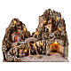 Borgo con ruscello e ponte illuminato 55x70x40 cm presepe napoletano da 8 cm s1