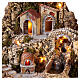 Borgo con ruscello e ponte illuminato 55x70x40 cm presepe napoletano da 8 cm s2