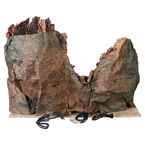 Illuminated village with stream and bridge 55x70x40 cm Neapolitan Nativity Scene 8 cm 8