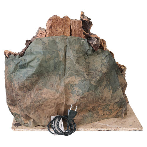 Szopka neapolitańska z domem i oświetloną fontanną, 40×45×40 cm - do szopek z figurkami 8 cm 5