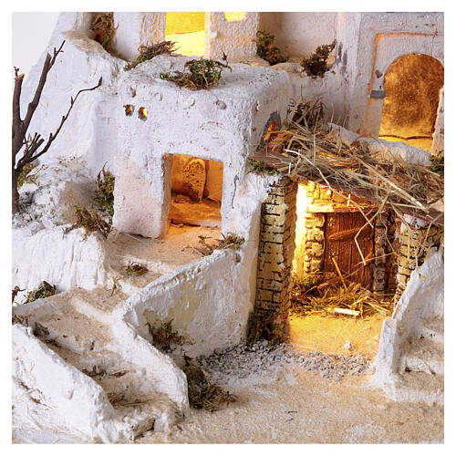 Village de style palestinien illuminé 30x65x62 cm pour crèche 8 cm 4