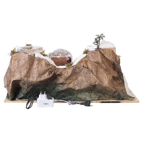 Village de style palestinien illuminé 30x65x62 cm pour crèche 8 cm 7