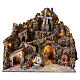 Village with mill, fountain, lights and movement for 12 cm Neapolitan Nativity Scene, 70x80x70 cm s1