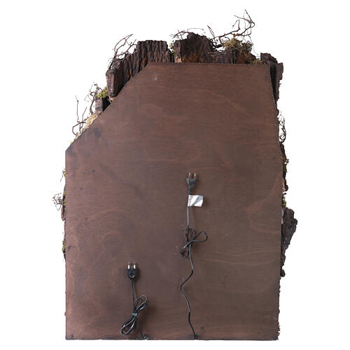 Podświetlana szopka neapolitańska z kuchnią i fontanną między skałami, 110 x 70 x 50 cm - dla figurek 14–16 cm 9