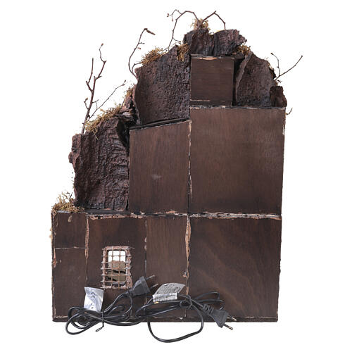 Neapolitan Nativity Scene with fountain and side staircase, 55x40x30 cm, for 10 cm figures 4