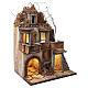 Presepe illuminato con fontana e scala laterale 55x40x30 cm presepe napoletano 10 cm s3